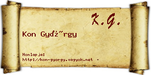 Kon György névjegykártya